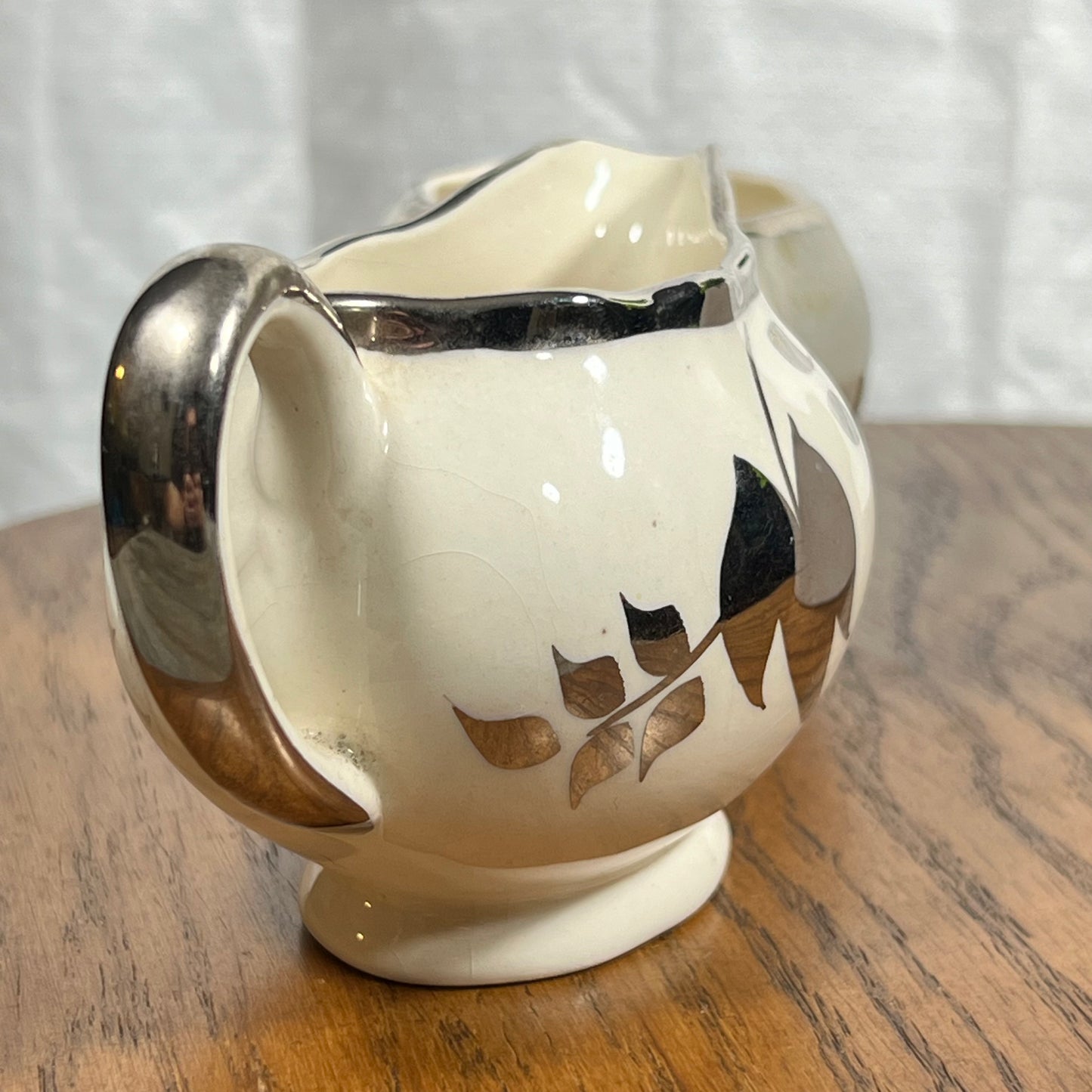 Lancaster & Sandland English Ware Open Sugar & Creamer silver luster England