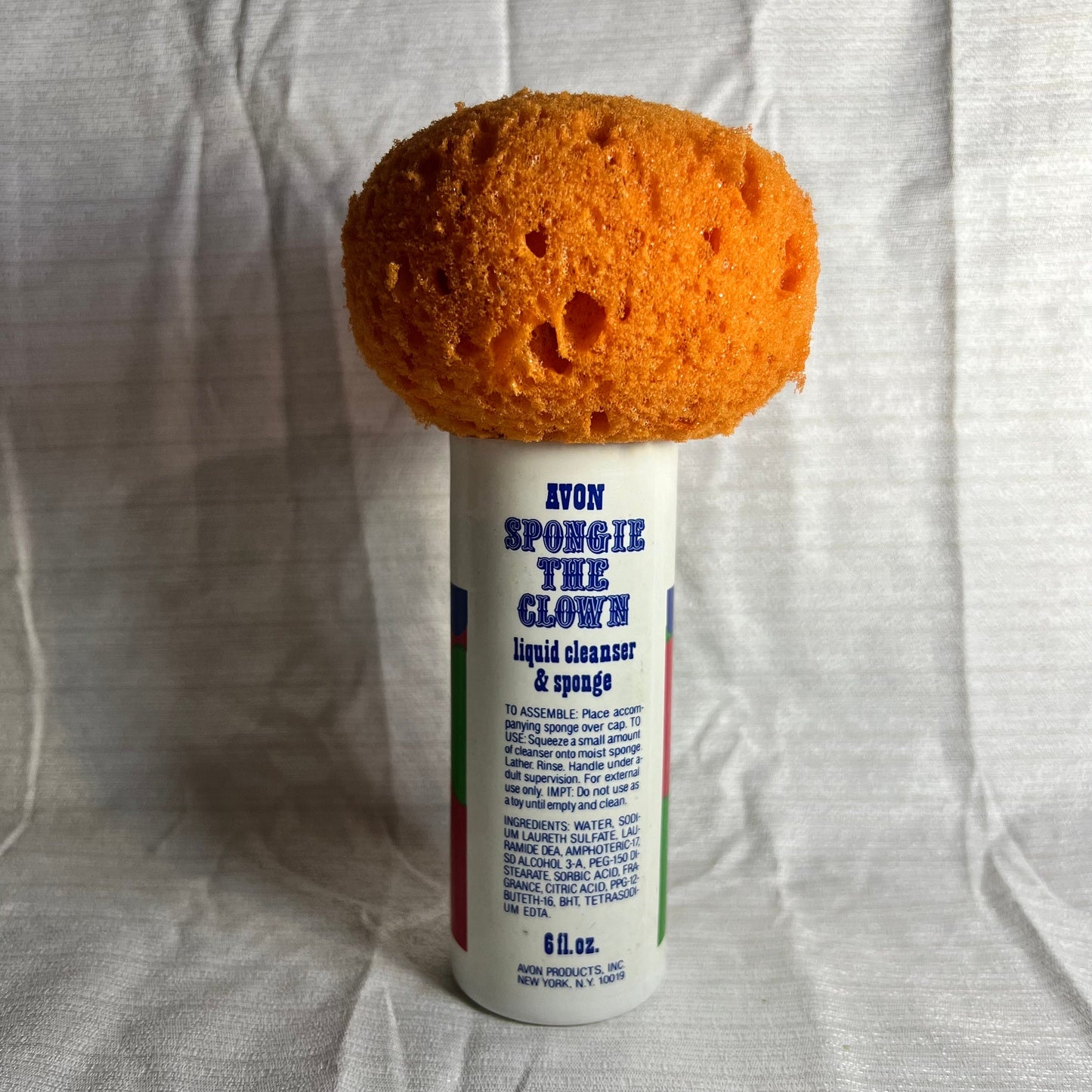 Avon Spongie the Clown Liquid Cleanser and Sponge - Rare, Hard to Find!