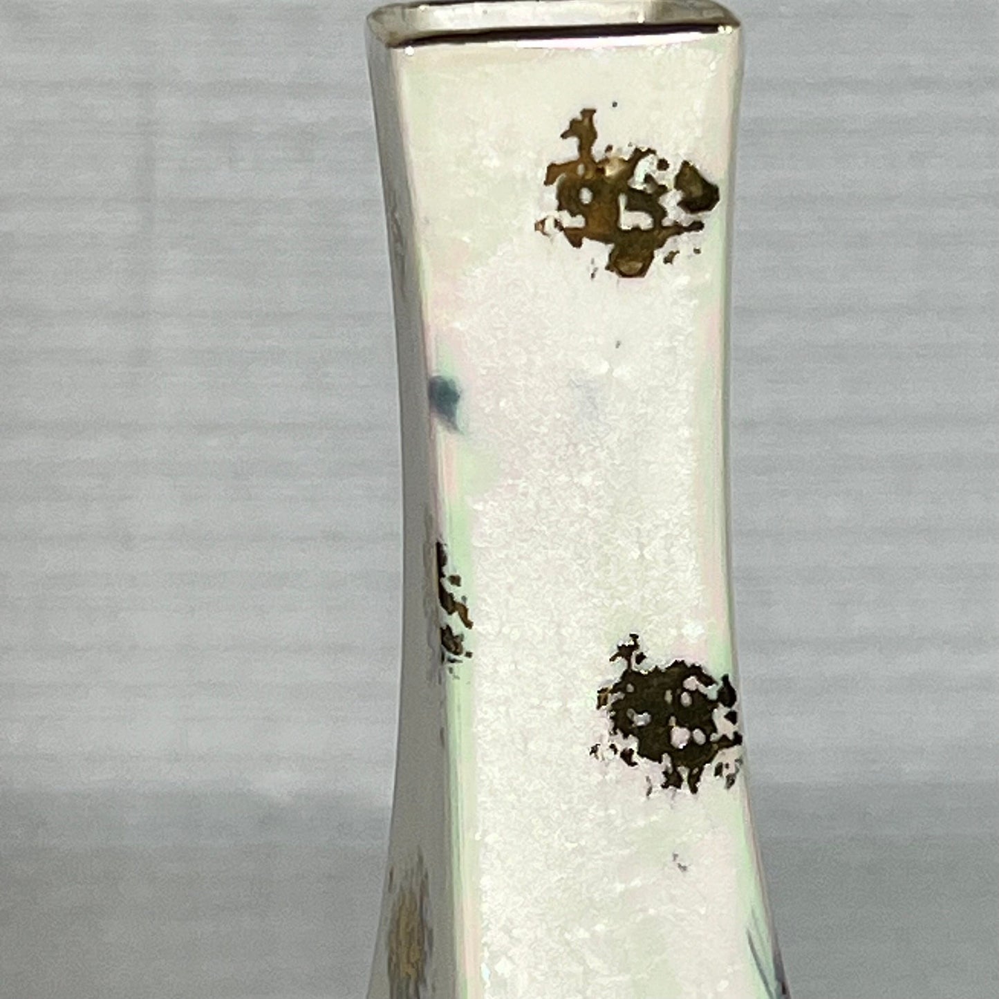 Vintage Gold and Iridescent Pottery Bud Vase