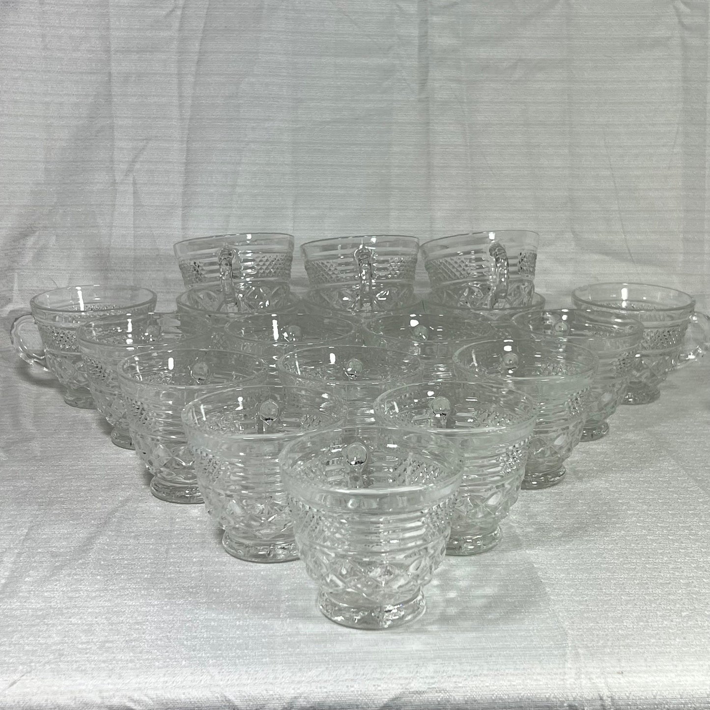 Anchor Hocking Wexford Punch Glasses - set of 18 with hooks