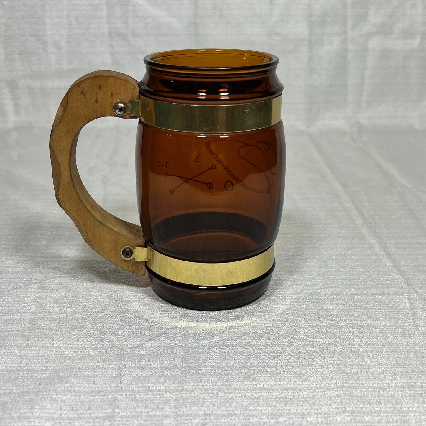 Siestaware Brown Cowboy Western Wood Handled Mug