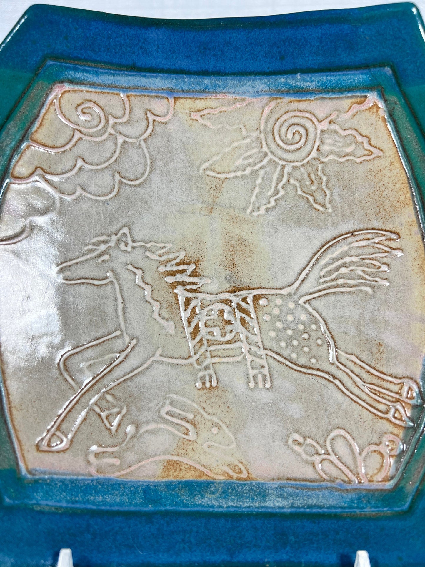 Redware Pottery Horse Bowl signed by Dana