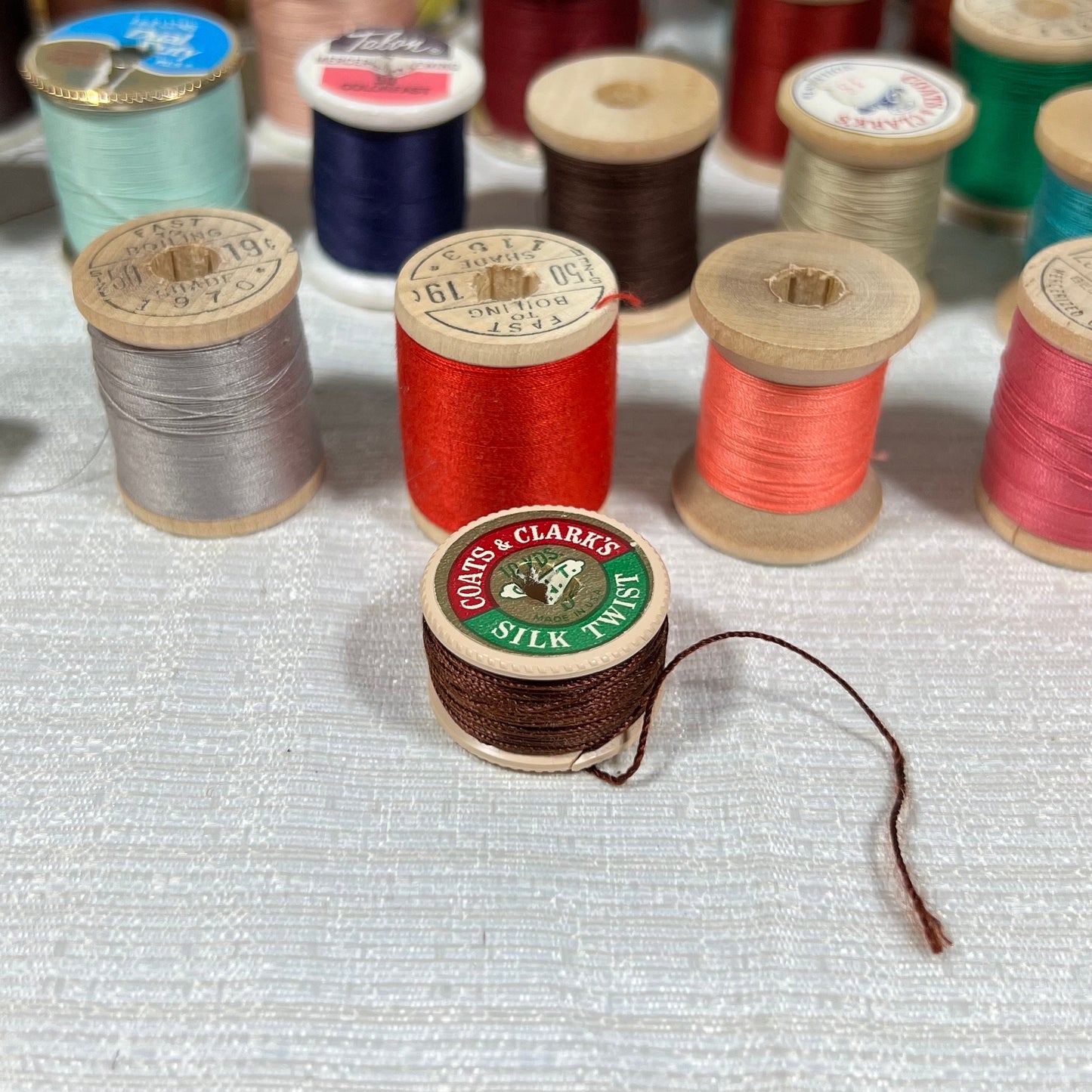 Lot of old thread - most are on wooden spools