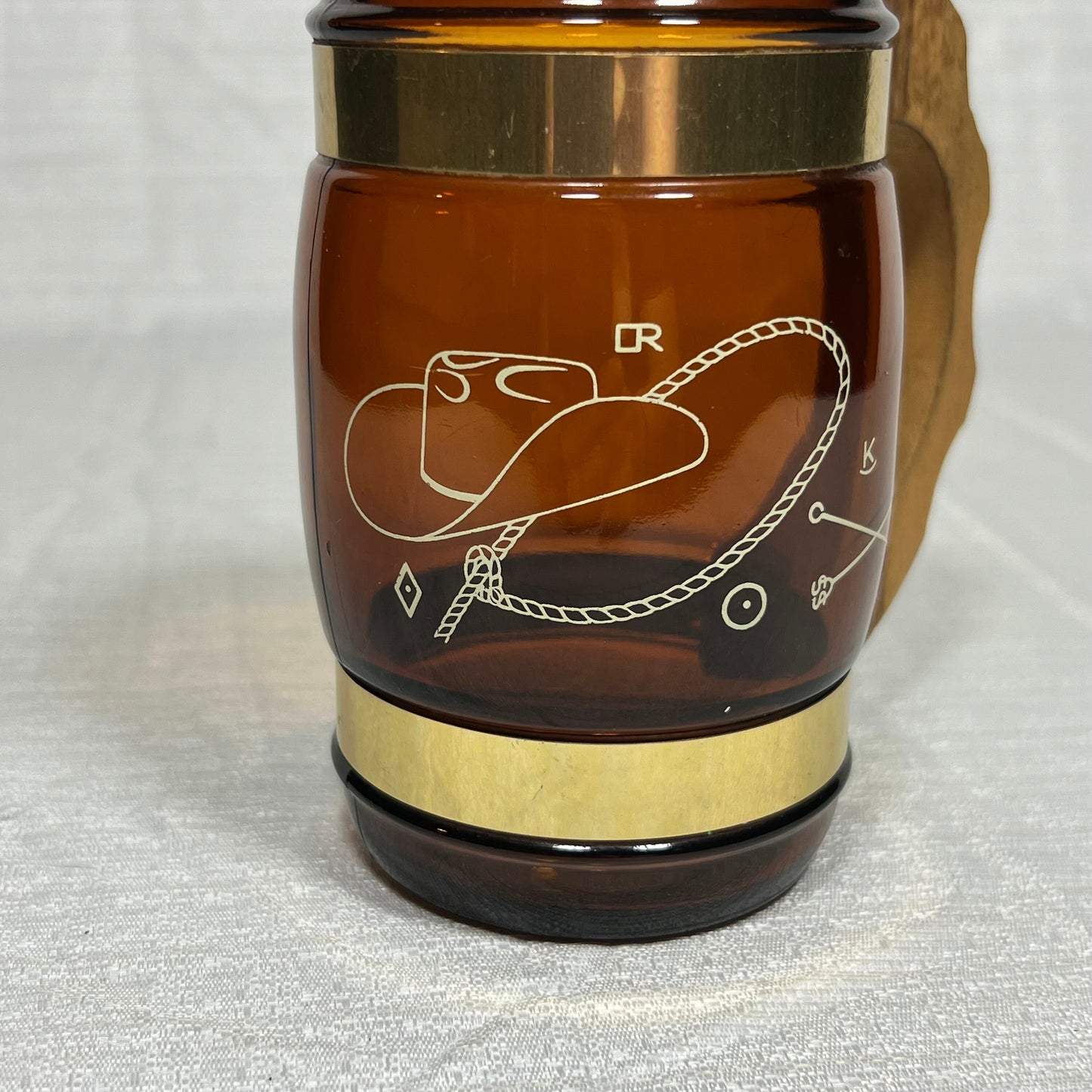 Siestaware Brown Cowboy Western Wood Handled Mug