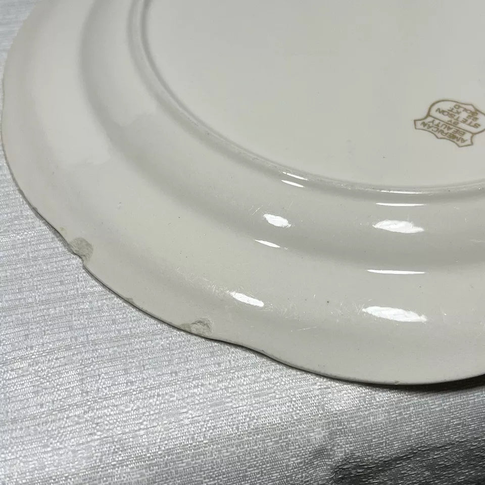 Stetson 22K Gold American Beauty Dinner Plate set of 7 - wear and crazing