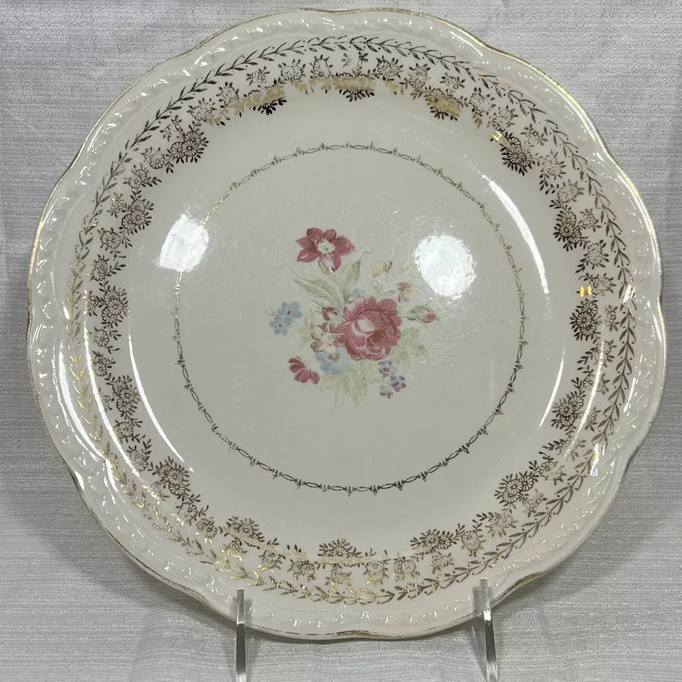 Stetson 22K Gold American Beauty Dinner Plate set of 7 - wear and crazing