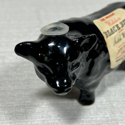 100 Proof Willsher's Black Bull Blended Scotch Whisky Ceramic Bull Bottle (empty)