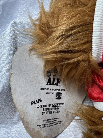 ALF Orbiters Baseball Team Plush Hand Puppet Doll Burger King Vintage 1988