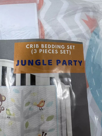 Baby Bees 3 Piece Crib Bedding Set Jungle Party - Crib Sheet, Wall Decal