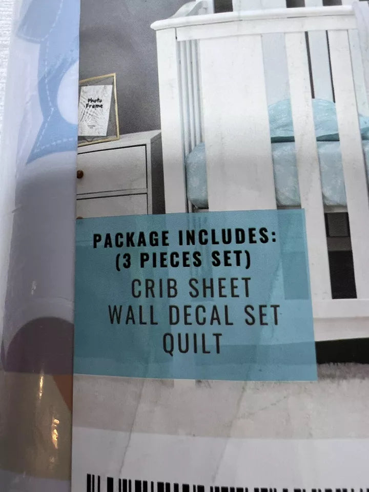 Baby Bees 3 Piece Crib Bedding Set Jungle Party - Crib Sheet, Wall Decal