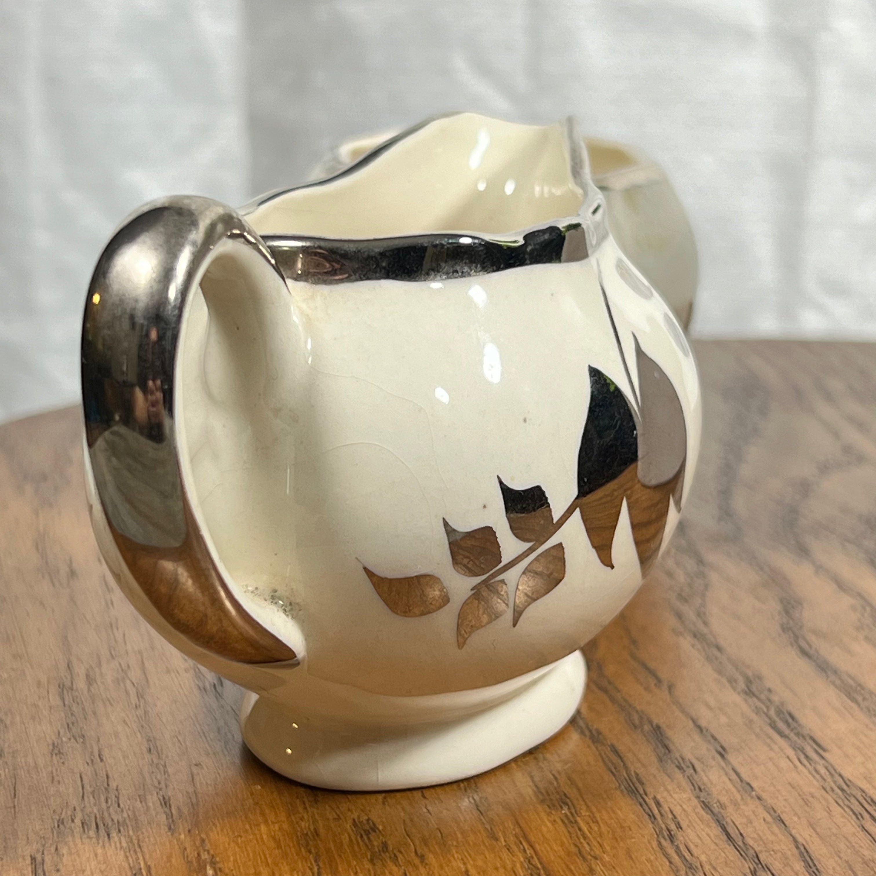 Lancaster & Sandland English Ware Open Sugar & Creamer silver luster England