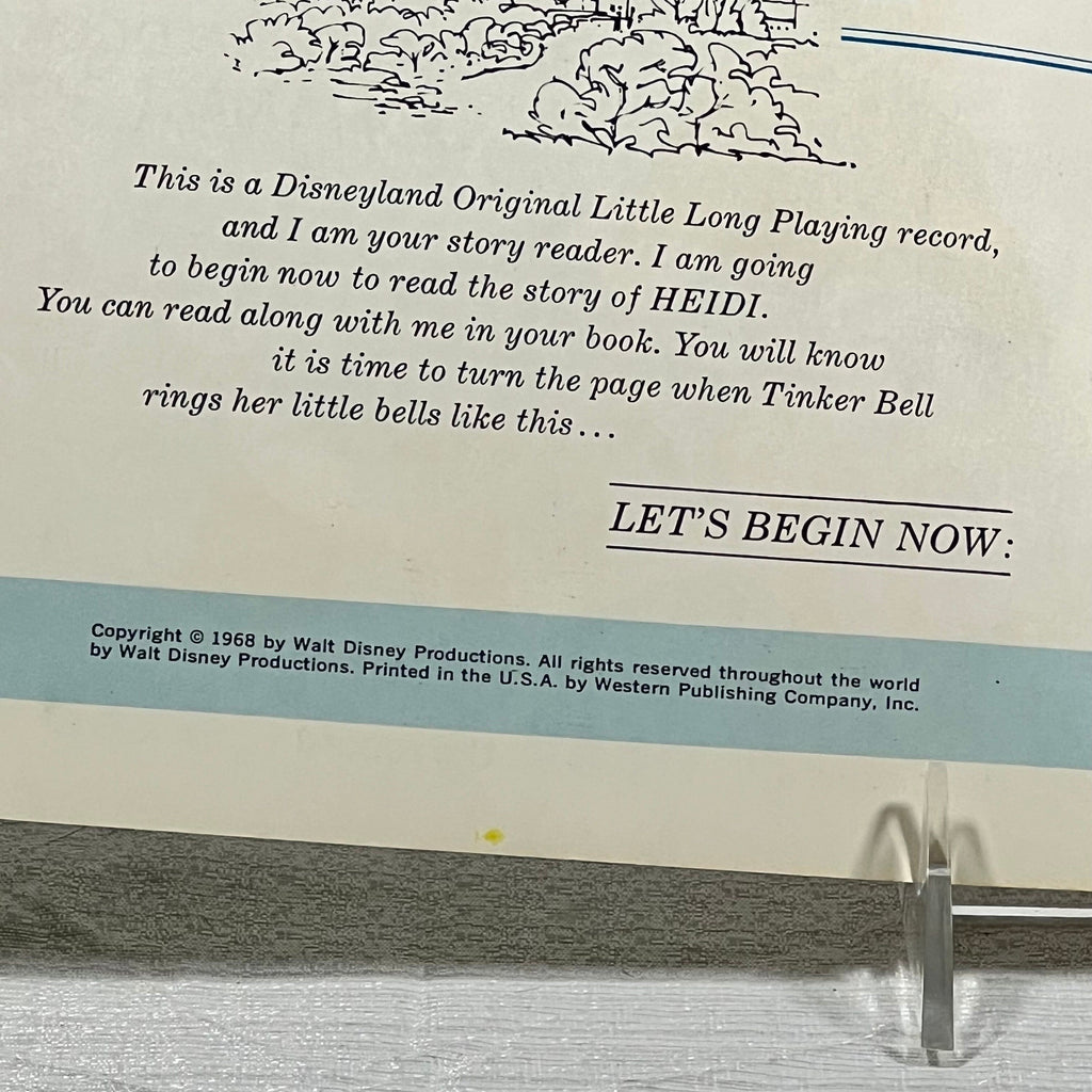 The Story Of Heidi Read Along Record
