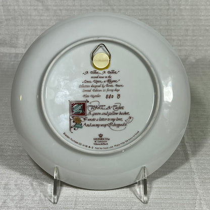 Once Upon a Rhyme A Tisket, A Tasket Collectors Plate Heinrich W. Germany Villeroy & Boch