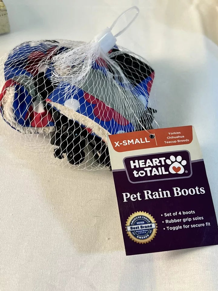 Brand New Size X-Small Heart to Tail Pet Rain Boots for Dogs Shoes for Animals