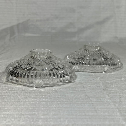 Vintage Anchor Hocking Stars and Bars Taper Candle Holders set of 2