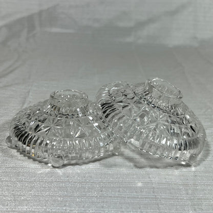 Vintage Anchor Hocking Stars and Bars Taper Candle Holders set of 2