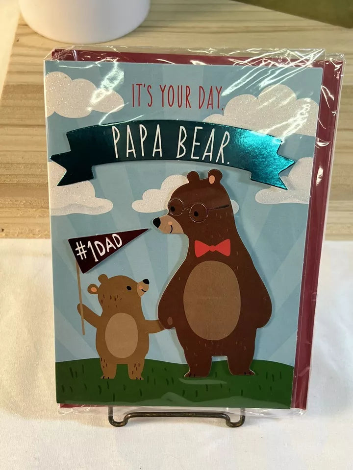 Viola Father’s Day Card - It’s Your Day, Papa Bear #1 Dad - Daddy Bear Baby Bear