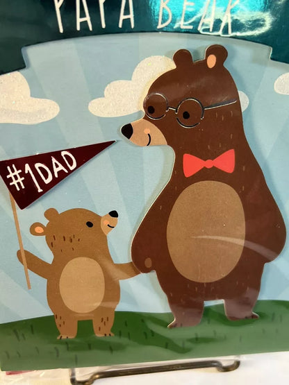 Viola Father’s Day Card - It’s Your Day, Papa Bear #1 Dad - Daddy Bear Baby Bear