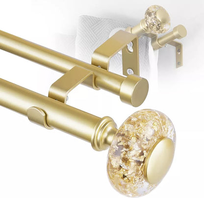 Voreff Double curtain rod - gold / 32-74 inch