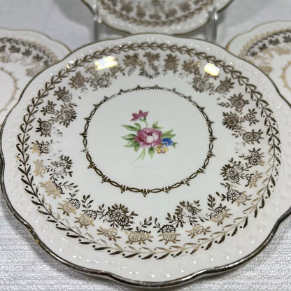 Stetson 22k Gold American Beauty Bread Plates #1 - Set of 4 - Some wear, chips