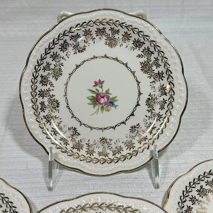 Stetson 22k Gold American Beauty Bread Plates #1 - Set of 4 - Some wear, chips