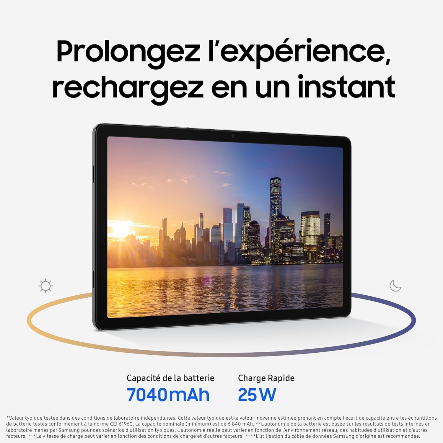 Samsung Galaxy Tab A11+ WiFi 11" 128Go, Tablette Android IA, Design Fin et Épuré, Écran 90Hz, RAM 6 Go, 4 Haut-Parleurs, Dolby Atmos, Gris, Chargeur Secteur Rapide 25W Inclus, Version FR
