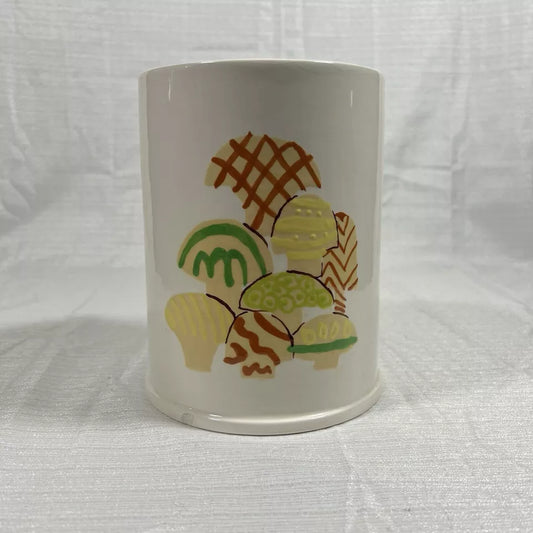 Ceramic Mushroom Kitchen Utensil Holder - Hand Painted, studio pottery