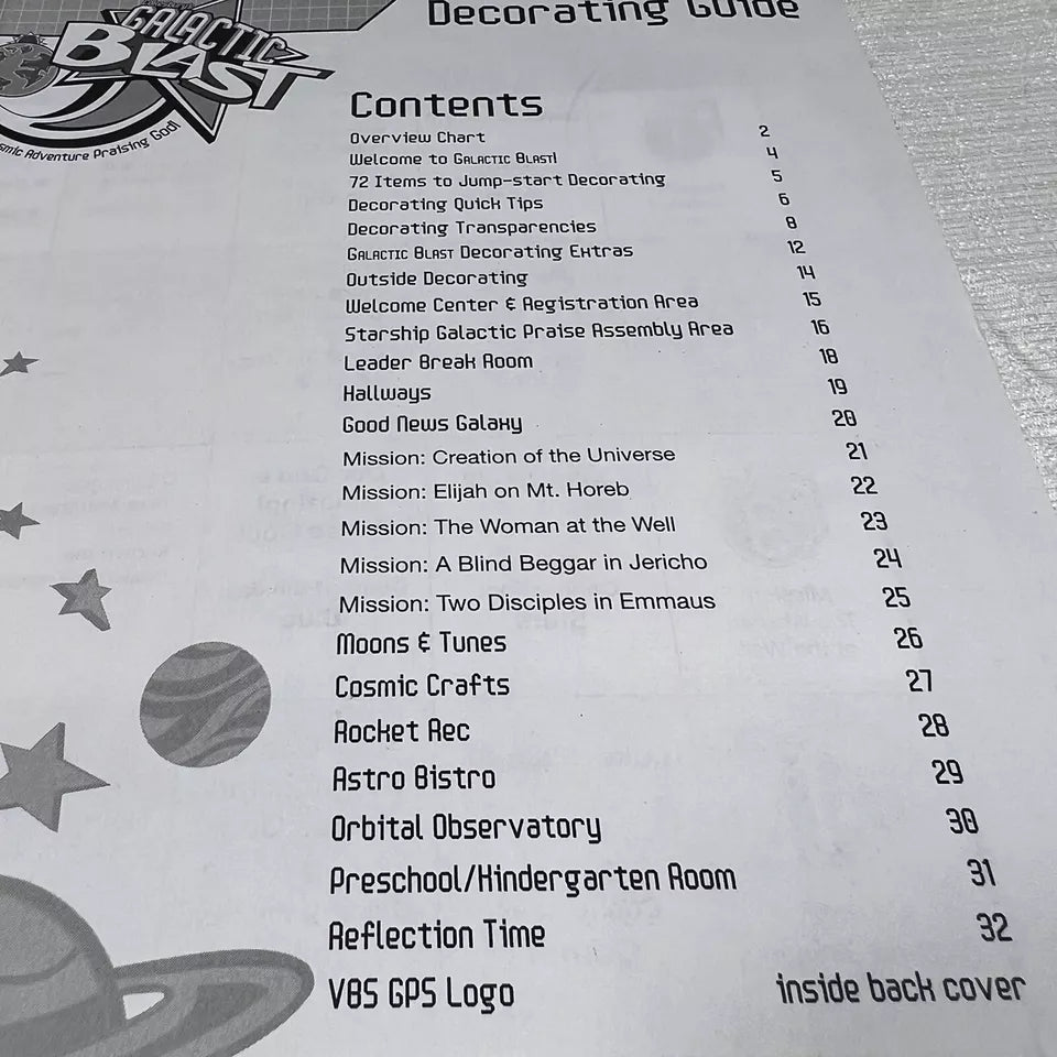 Cokesbury's Galactic Blast A Cosmic Adventure Praising God! Decorating Guide