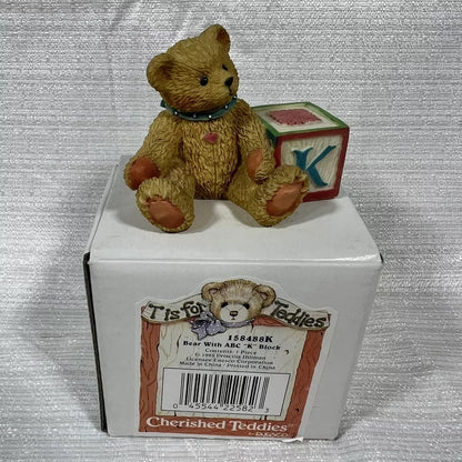 Enesco Cherished Teddies Bear with ABC "K" Block