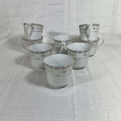 Excel Fine China Southampton Tea Cups - Set of 9