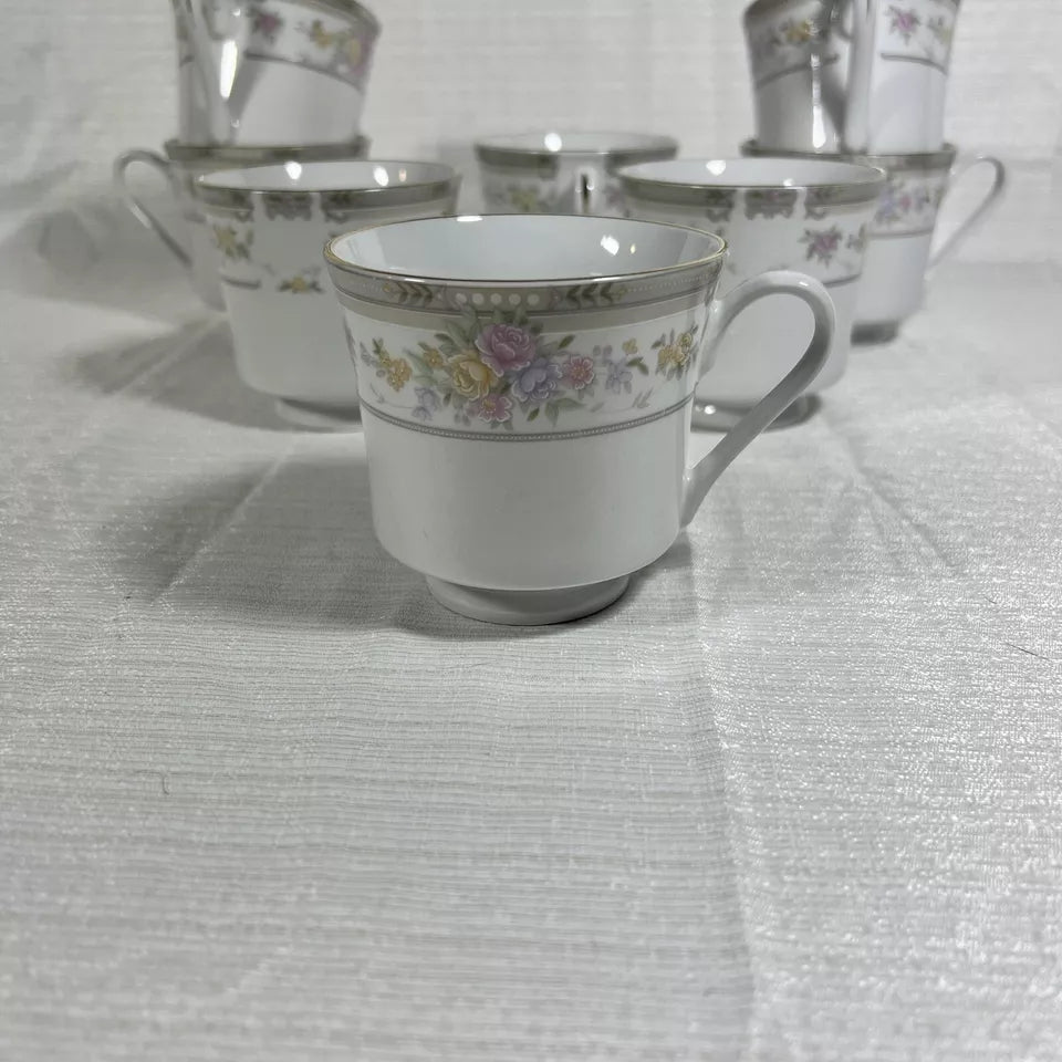 Excel Fine China Southampton Tea Cups - Set of 9