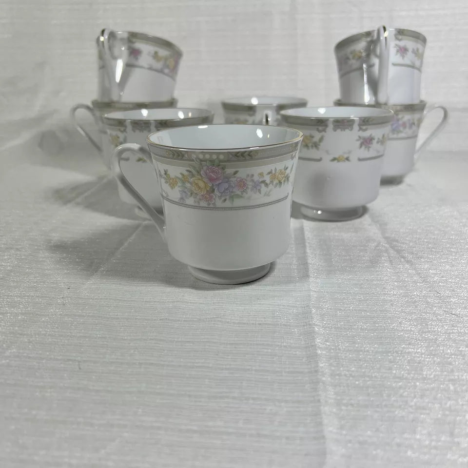 Excel Fine China Southampton Tea Cups - Set of 9