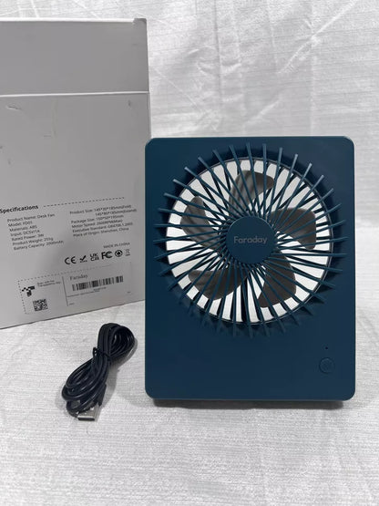 FARADAY Small Table Fans Rechargeable Portable 180°