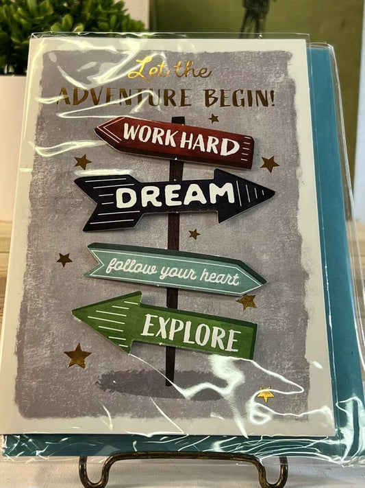 Graduation card For College Or High School - Let The Adventure Begin! Congrats