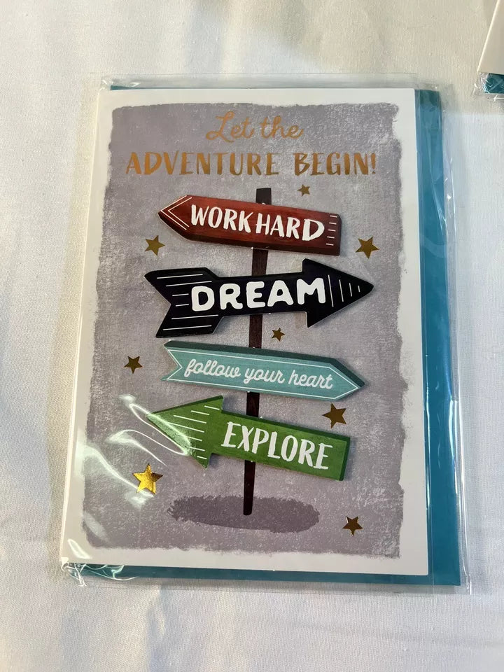 Graduation card For College Or High School - Let The Adventure Begin! Congrats