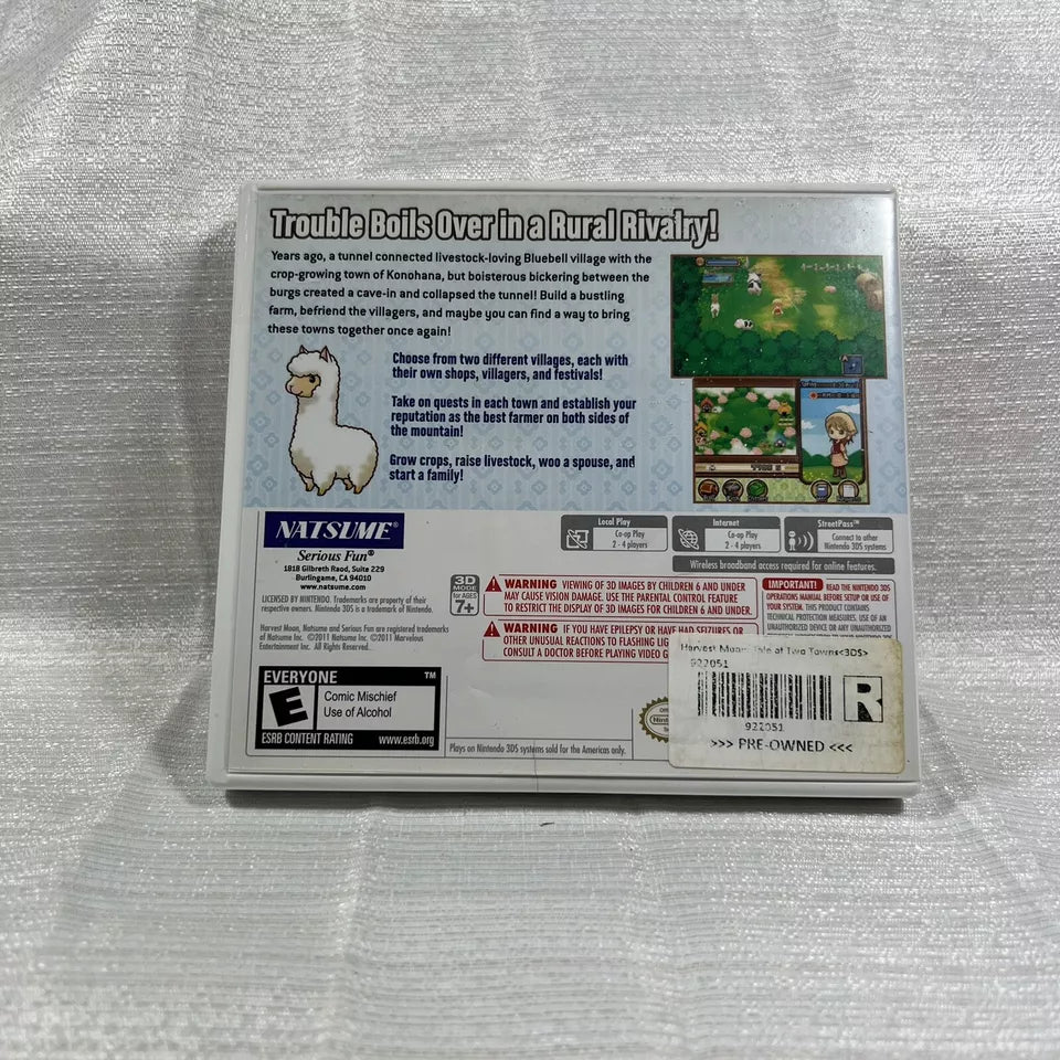 Nintendo 3DS Harvest Moon The Tale of Two Towns Cartridge Only Tested Guaranteed