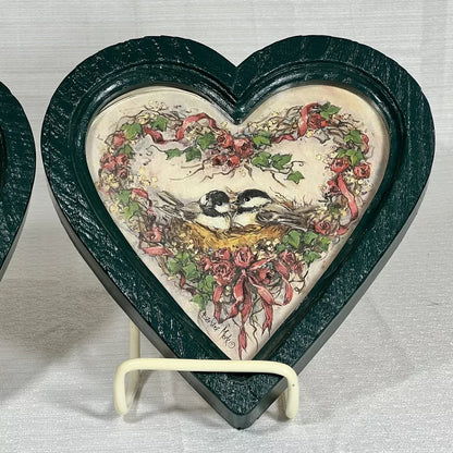 Home Interiors And Gifts Bird Heart Shaped Wall Plaques