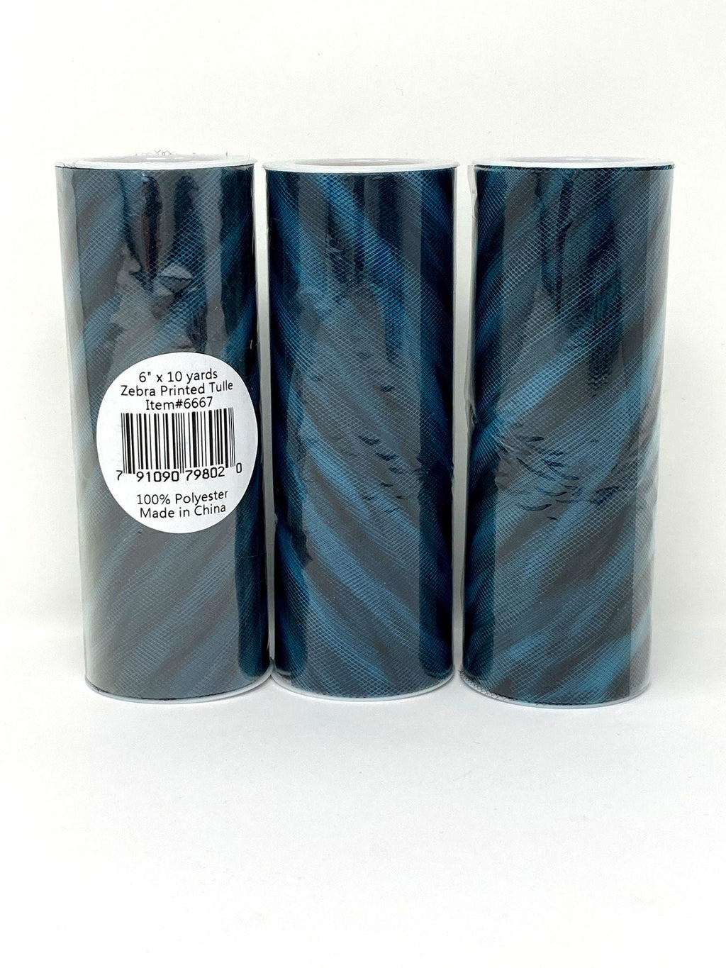 Destash - Three 10 yard tulle rolls - Zebra Tulle, Green, Blue or Purple - full rolls, unused - tutu and hair bow making - dress making punk