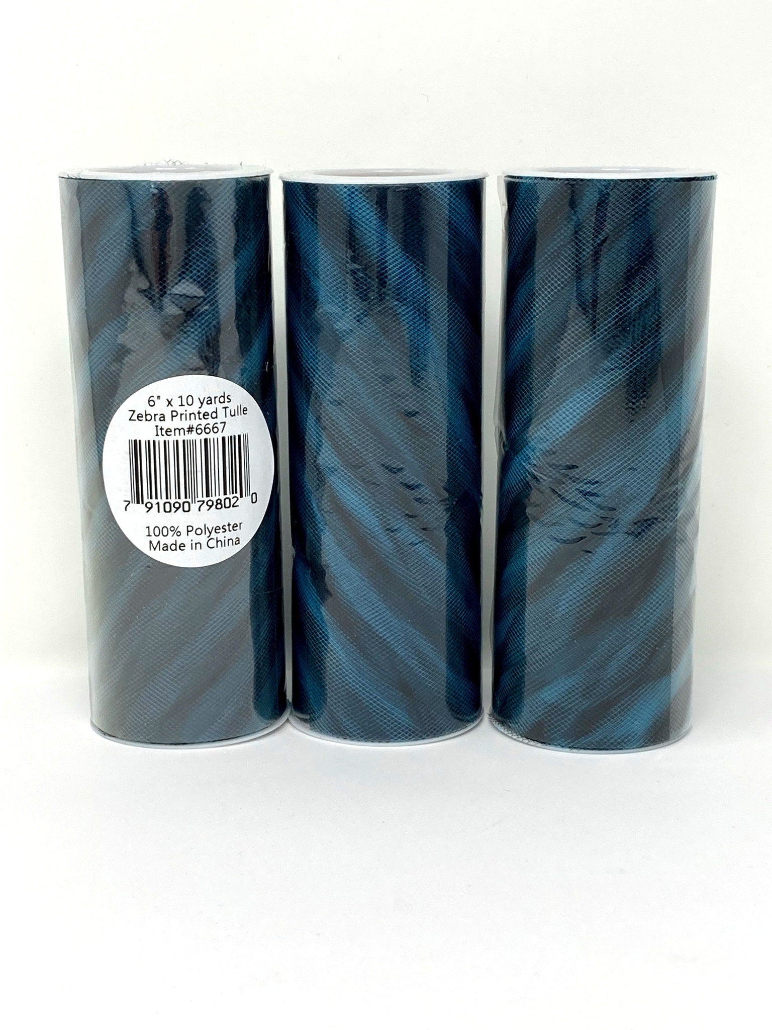 Destash - Three 10 yard tulle rolls - Zebra Tulle, Green, Blue or Purple - full rolls, unused - tutu and hair bow making - dress making punk