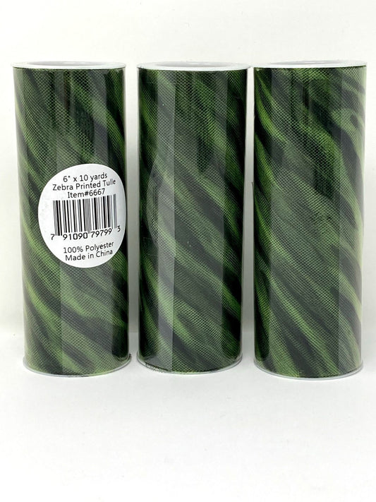 Destash - Three 10 yard tulle rolls - Zebra Tulle, Green, Blue or Purple - full rolls, unused - tutu and hair bow making - dress making punk