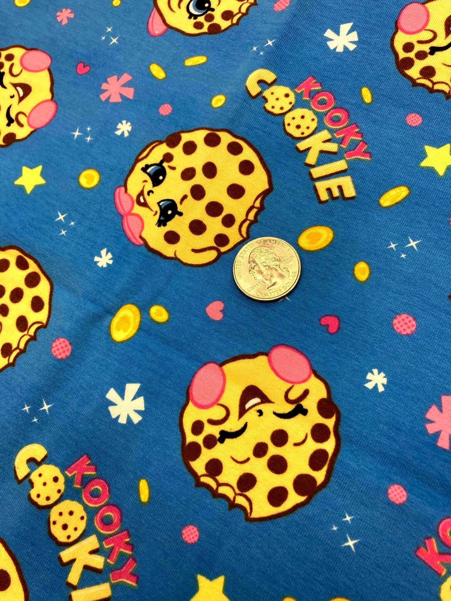 Kooky Cookie Knit Fabric - Half Yard - Personal Craft Supplies Destash - Springs Creatives Products - Shopkins - Groceries, food, cookies