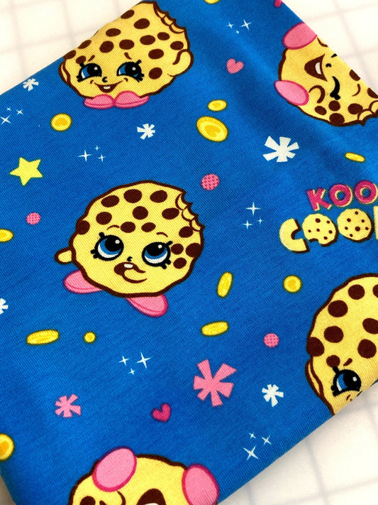 Kooky Cookie Knit Fabric - Half Yard - Personal Craft Supplies Destash - Springs Creatives Products - Shopkins - Groceries, food, cookies