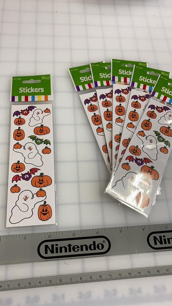 Halloween Stickers - 1 Sheet - Ghosts Jack-o-Lanterns, Pumpkins, Bats - Journaling, Scrapbooking, Kid's Crafts, Planners, Teacher Rewards