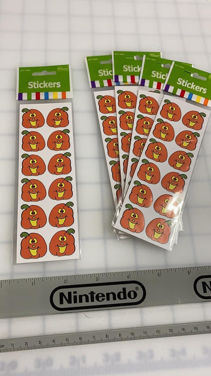 Halloween Stickers - 1 Sheet - Jack-o-Lanterns, Pumpkins - Journaling, Scrapbooking, Kid's Crafts, Planners, Teacher Rewards, Card Making