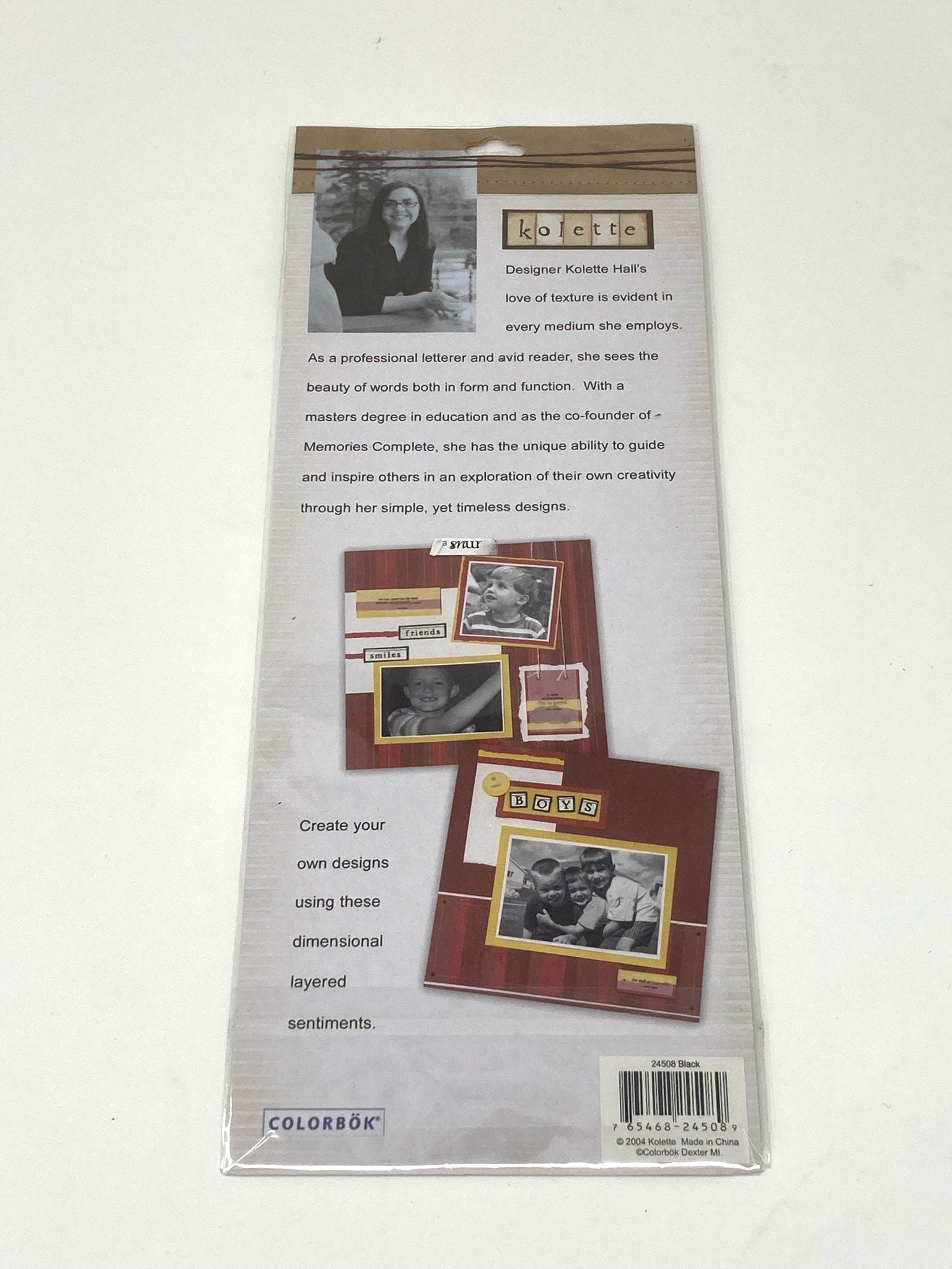 Kolette Colorbok Layered Sentiments - Dimensional, Acid Free - 24508 Black - Ribbon, paper, chipboard, tags - scrapbooking, journaling, gift