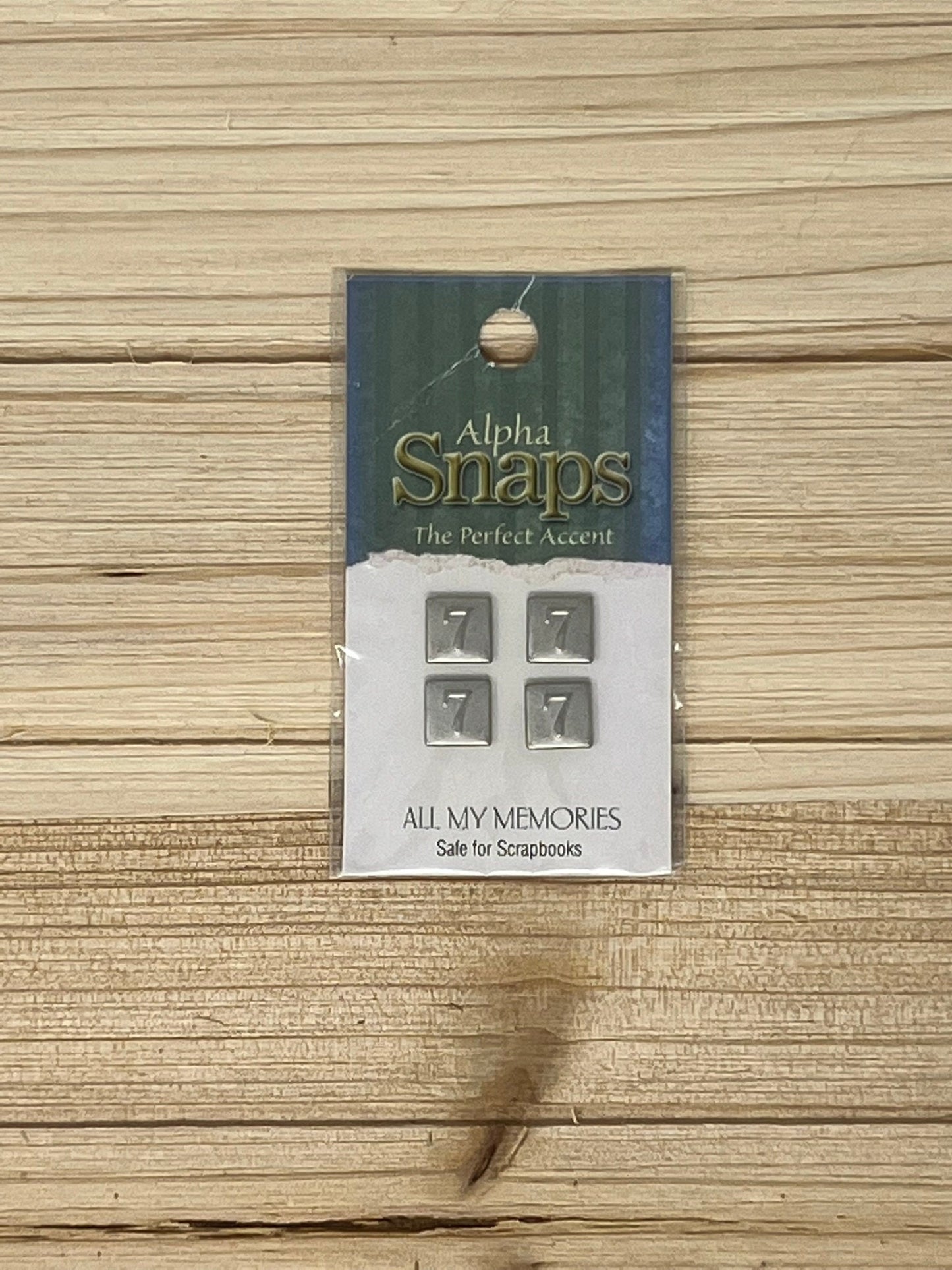 Alpha Snaps - All My Memories - Number 7 - Safe for Scrapbooks - The perfect accent for scrapbooks, journals, cards, mixed media art & more