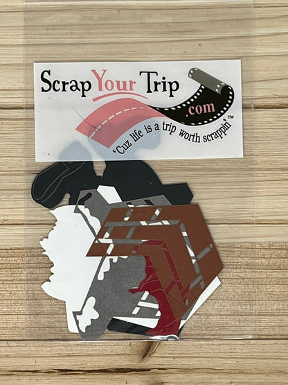 Scrap Your Trip - Santa in a Chimney Die Cuts - Layered Dies - The perfect accent for scrapbooks, journals, cards, mixed media art & more