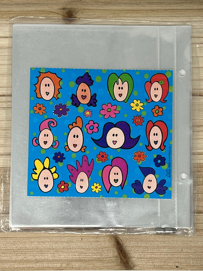 Colorbok Lot - 5"x7" Postbound Scrapbook Refills - Includes 10 Sideloading Protectors and 2 Extenders - 2 GRRRLS Jumbo Stickers Faces