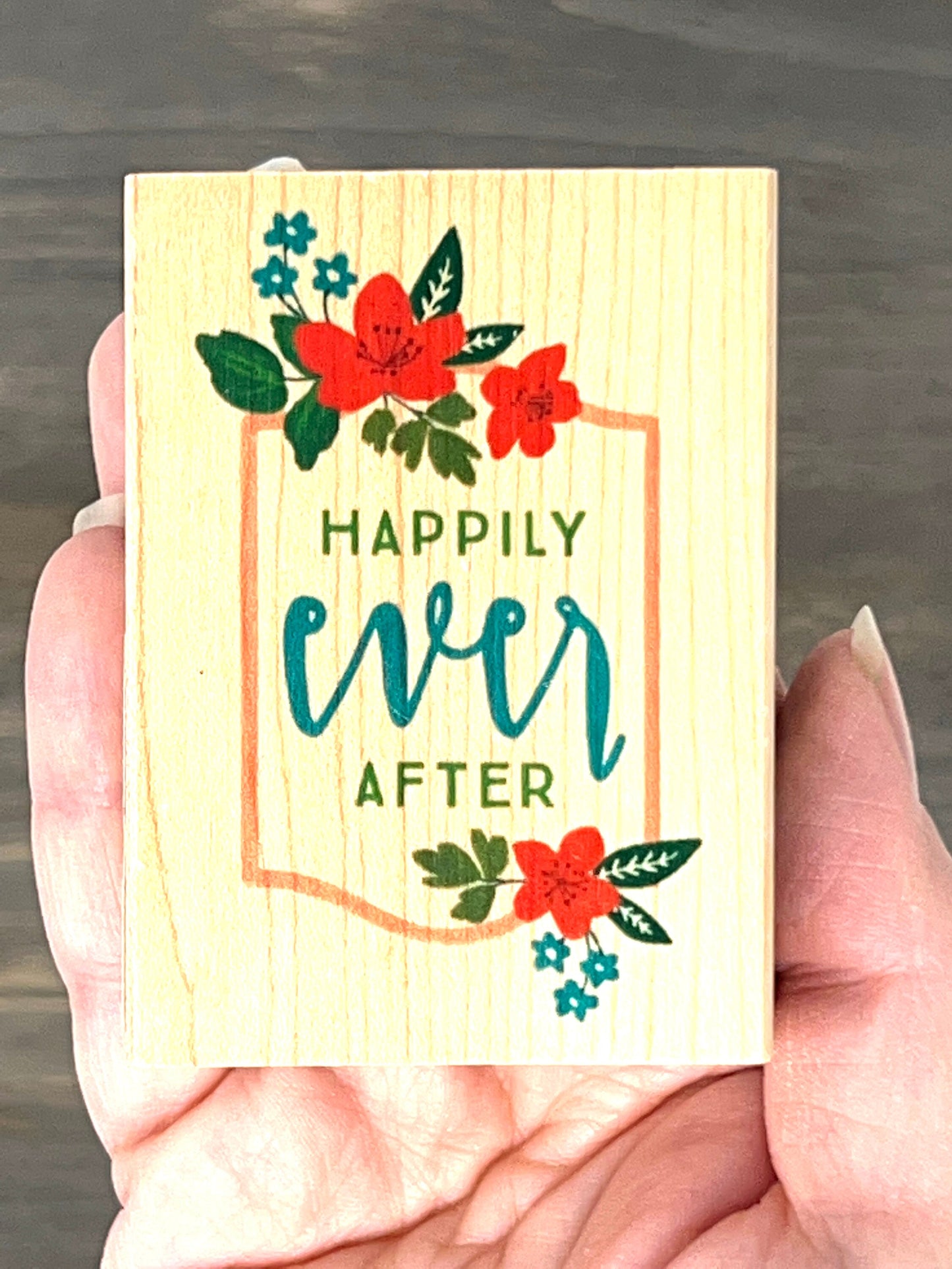 Happily Ever After Rubber Stamp Inkadinkado - New, unused - 60-01445 G - card making weddings, floral, tropical, destination wedding, beach