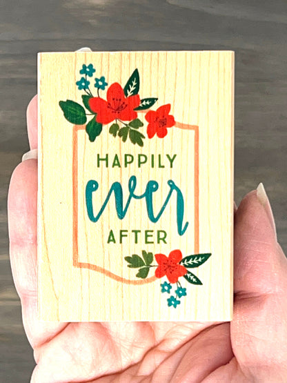 Happily Ever After Rubber Stamp Inkadinkado - New, unused - 60-01445 G - card making weddings, floral, tropical, destination wedding, beach